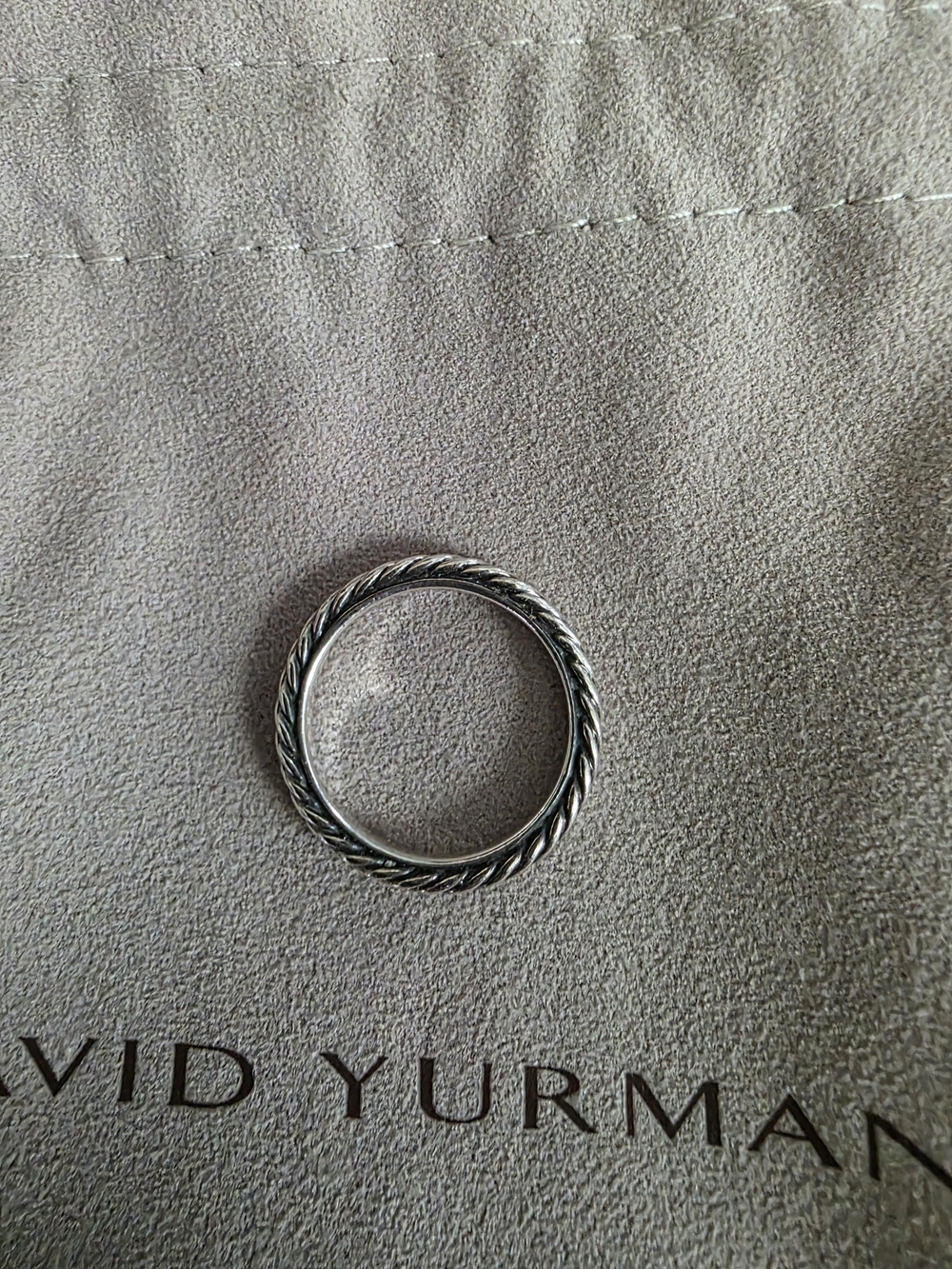 David Yurman Silver Cable Stackable Ring - Picture 2 of 4
